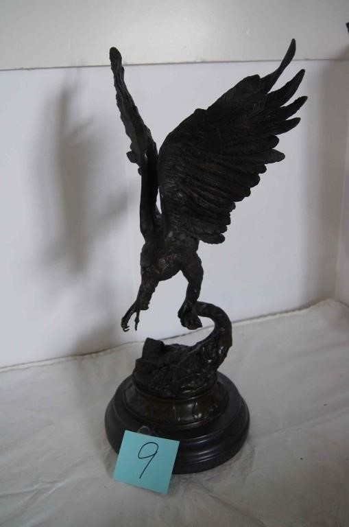 Eagle Bronze Sculpture on Marble Base
