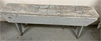48" Long Gray Peeled Paint Scrub Bench