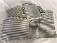 Vintage Blue Striped Feather Pillow Ticking