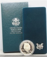 Eisenhower Centennial Proof Silver Dollar.