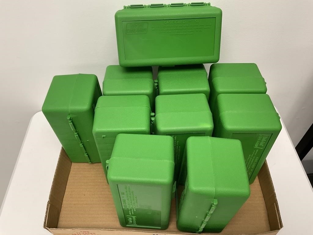 10 MTM Case Gard Boxes for Rifles, all new