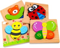 Wooden Animal Puzzles for Toddlers