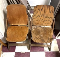 2 vintage wooden folding chairs