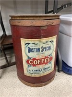 Wood Banded Coffee Container