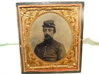 Antique Civil War Soldier Tintype Photo(half