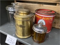 TOBACCO ADVERTISING JARS & CAN