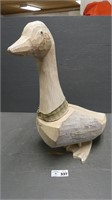 Heavy Wood Carved Goose Statue