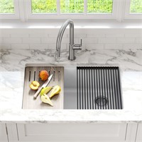 Kraus Bellucci 29x19 White Kitchen Sink Kit