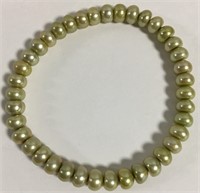 Green Pearl Stretch Bracelet