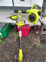 Ryobi Battery Operated Weedeater & Gas Blower