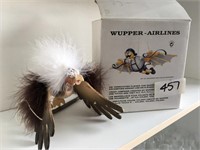 Set Of Wupper Airlines Wooden Hanging Vintage