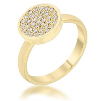 Gold-pl. .20ct Pave White Sapphire Circle Ring