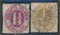 GERMANY SCHLESWIG HOLSTEIN #22 & #25 USED AVE