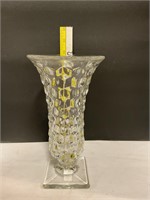 10” clear glass vase