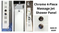 Chrome 4 pc Massage Jet Shower Panel