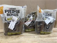 3- 16 pack prime bones dog treats