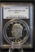 1974-S Pr69Dcam Eisenhower Silver Dollar Certified