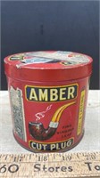 Amber Cut Plug Tobacco Tin