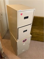 2-two drawer, metal file cabinets no key