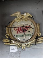 Miller High Life Lighted Clock