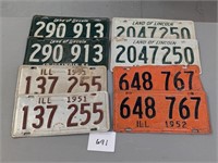 Lot of Vintage Illinois License Plates