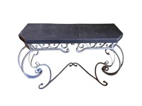 French Iron Wall Console w/ Wood Top