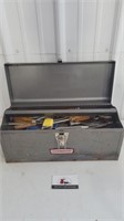 Craftsman metal toolbox with tools