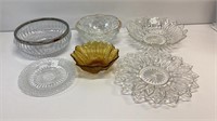 Six pieces  of Mixed Glass Bowls and Plates
