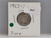 1953-S 90% Silver Roos Dime