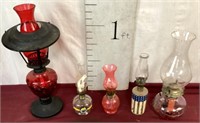 Assorted Oil Lamps, Some Are Vintage