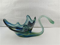 Glass Swan Vase