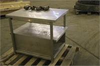 Stainless Steel 2 Shelf Table W/ Casters Approx 34