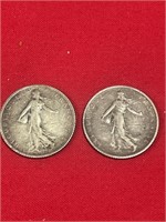 2 -1915 ,18  French 1 Franc