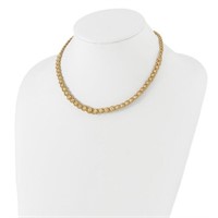 14K - Textured and Diamond-cut Beaded Necklace