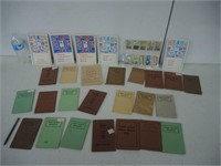 POCKET STOCK STAMP BOOKS W/STAMPS & MORE
