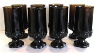 (8) Brown Franciscan Footed Tumblers
