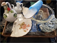 Bag Set, Floral Dishes, Glass Pan