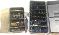 (2) Tackle trays full of assorted spinner bait.