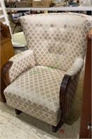 Padded round back arm chair rocker(1441)