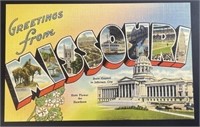 Vintage "Greetings from Missouri" Postcard