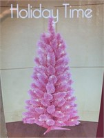 3.5ft lighted pink holiday tree new or like new