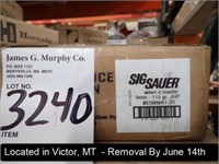 CASE OF (200) ROUNDS OF SIG SAUER 9MM 115 GR JHP
