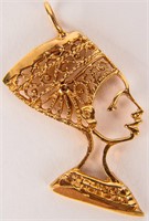 Jewelry 14kt Yellow Gold Nefertiti Pendant