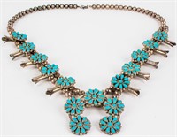 Jewelry Turquoise Squash Blossom Necklace