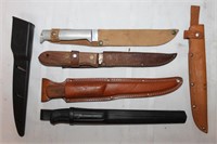4 Fillet Knives & 6 Sheaths (See Desc)