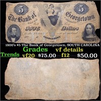 1800's $5 The Bank of Georgetown, SOUTH CAROLINA G