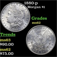 1880-p Morgan $1 Grades Select Unc