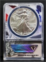 Graded 2021 First Strike silver eagle coin