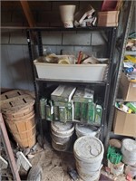 Four Tier Metal Shelf and Contents