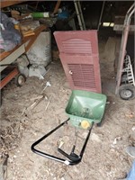 Plastic Shutters  and Scott's Seed Spreader